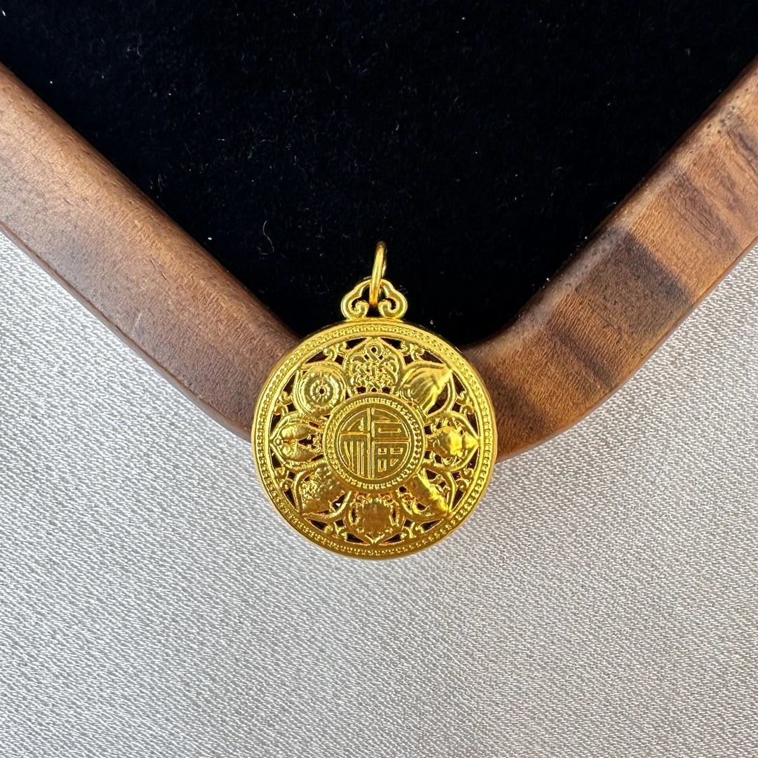 【足金999】莲花八宝盘吉祥AA079