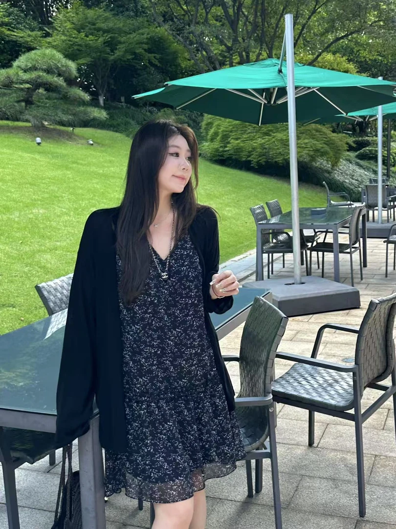 琪琪怪怪大码女装【遮肉开衫】秋季针织宽松中长款开衫T57660QTQ