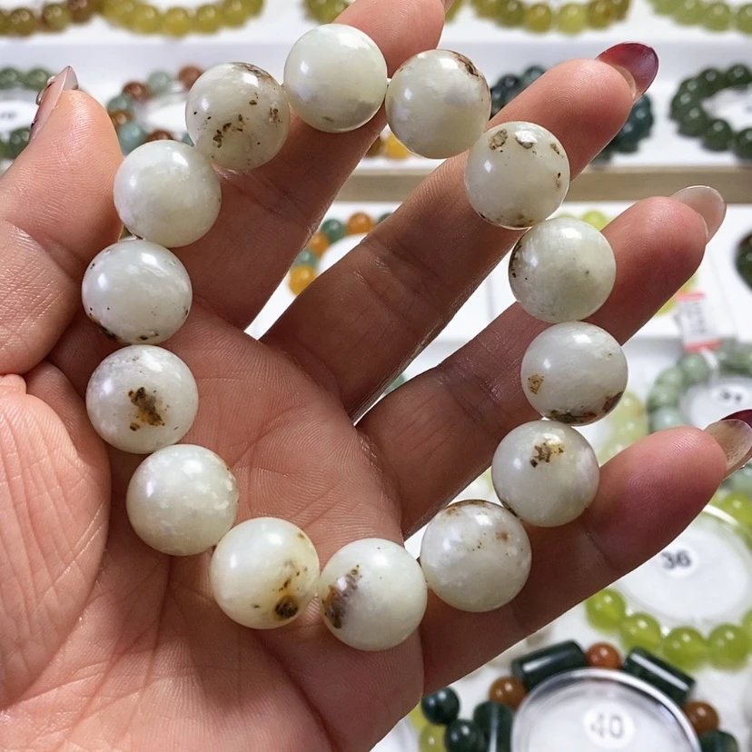 【闪购商品】未镶嵌蛇纹石玉手链卡16