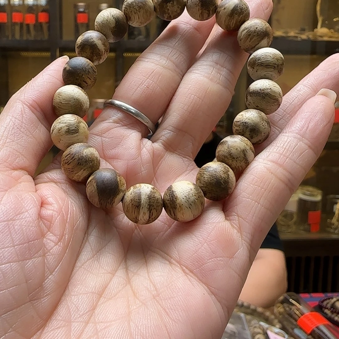 沉香手串3国香棋楠10mm单圈圆珠 g+多样性发一串