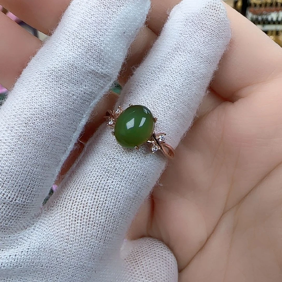 和田玉（碧玉）戒指未镶嵌