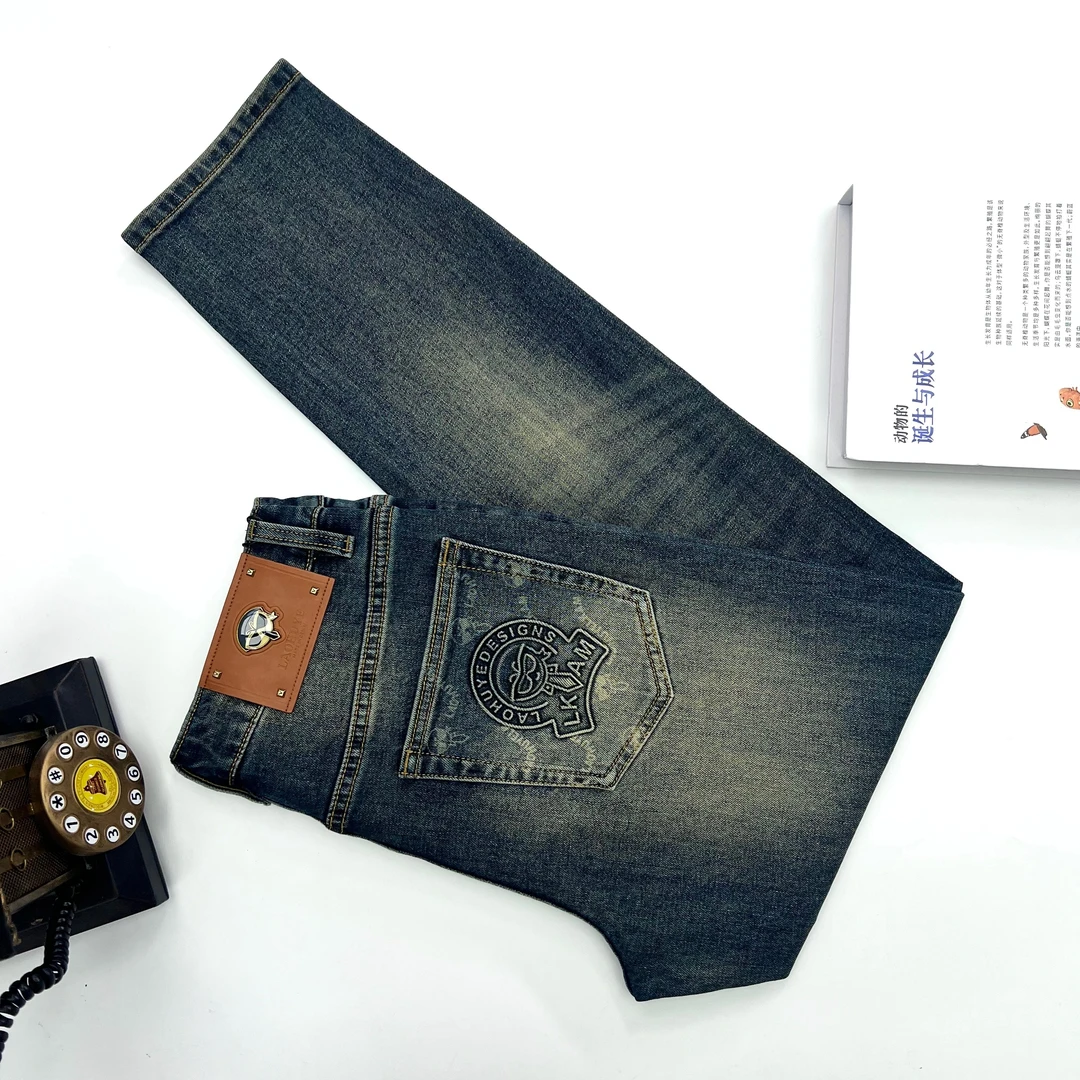 【2025年春季新品】20325-9轻奢重工水洗欧货顶牛弹力百搭牛仔裤男