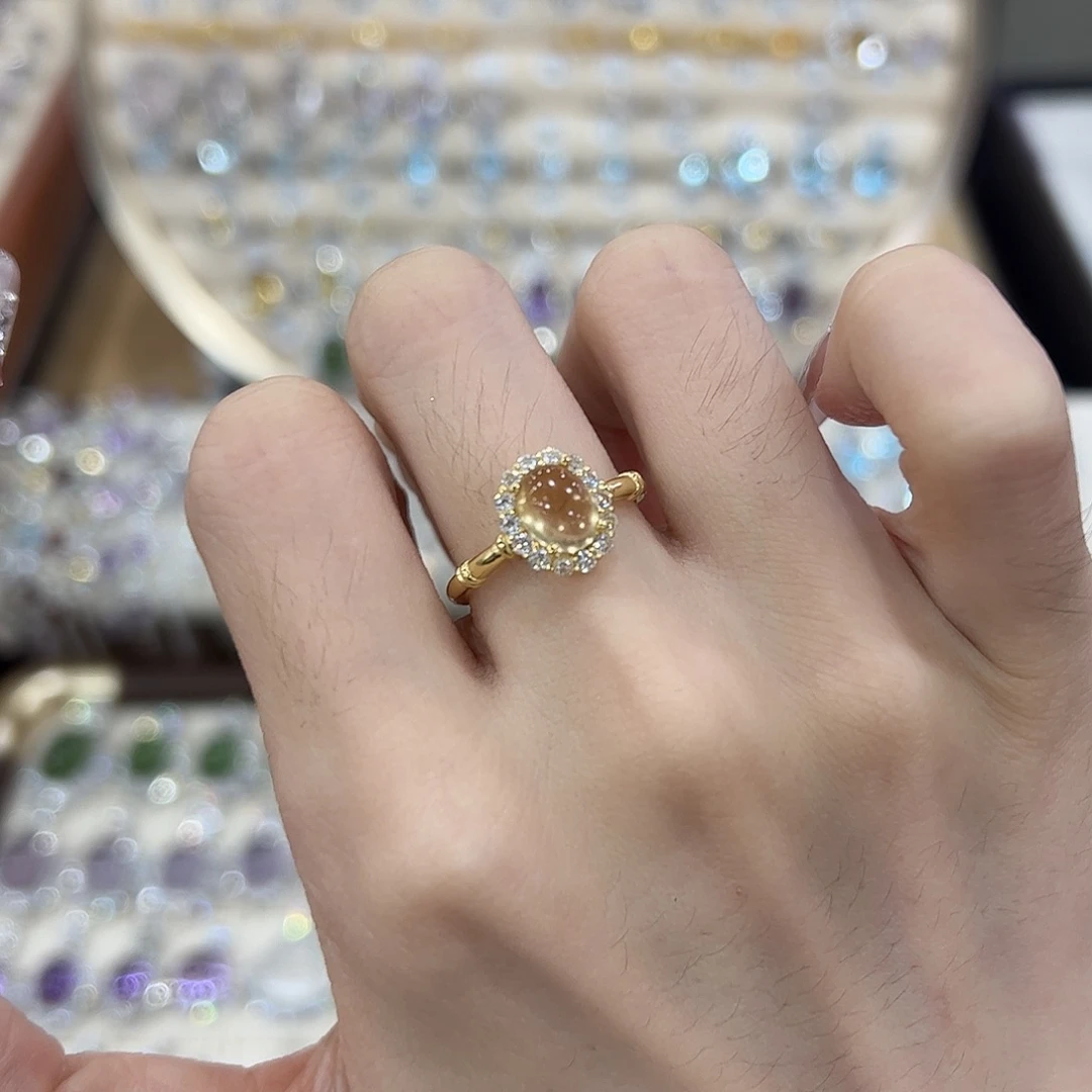 银S925镶嵌戒指黄晶