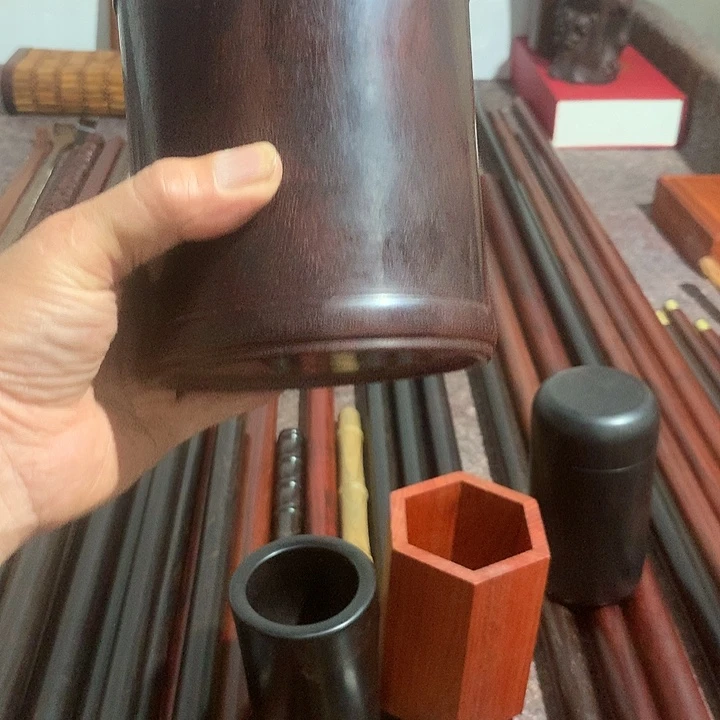 东非黑黄檀（紫光檀）人*路小叶紫檀笔筒