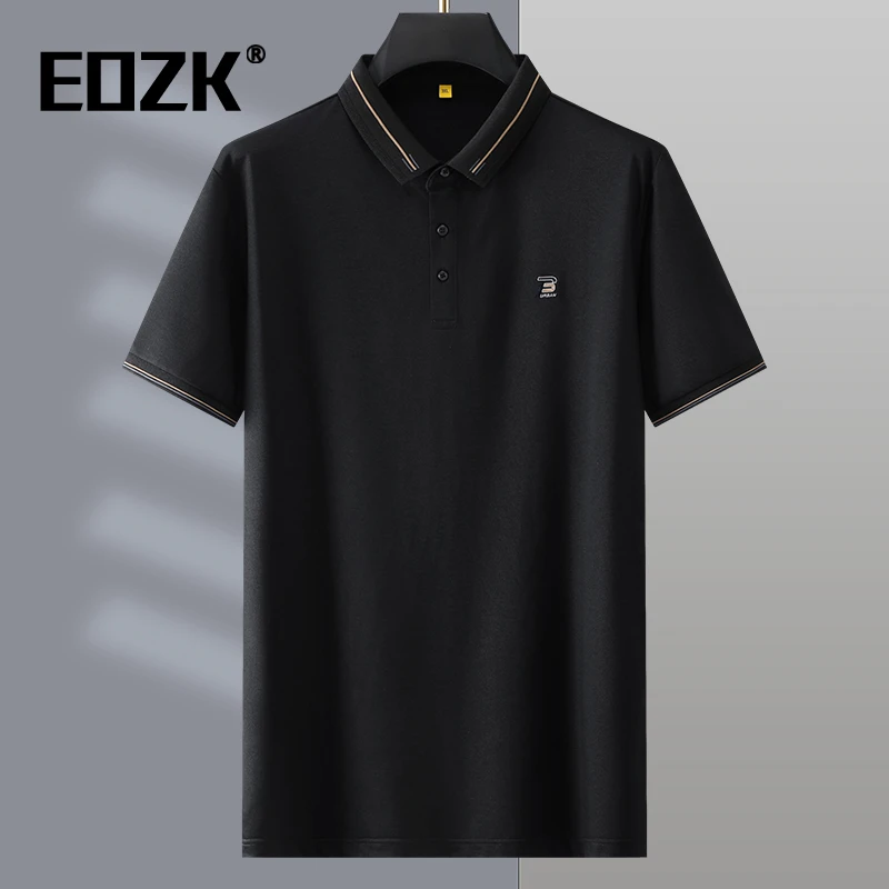 Eozk大码男士短袖polo衫加肥加大宽松特大号商务休闲翻领半袖t恤