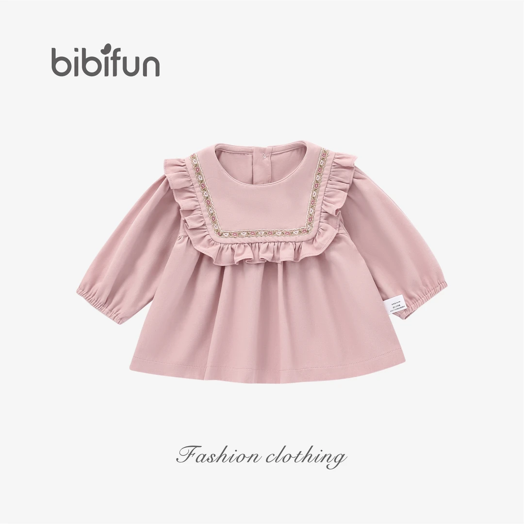婴悦家旗下品牌BBF春秋款女宝宝时尚甜美翻领百搭娃娃上衣 97040