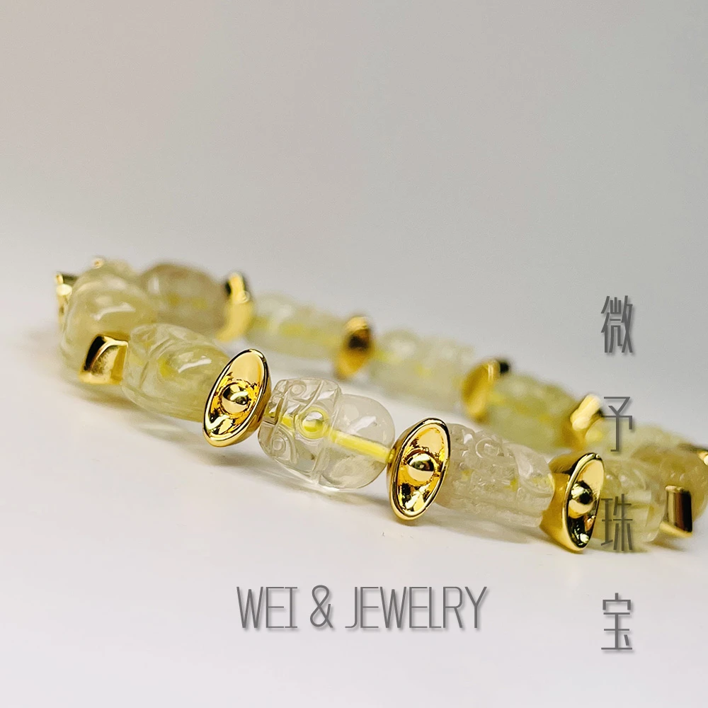 【微予能量】【貔貅阵】DIY手链利比亚黄星星手链