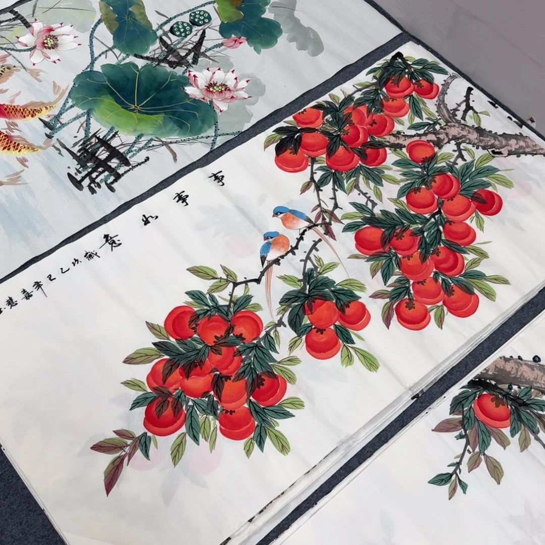 国画四尺尺寸70X140纯手绘作品