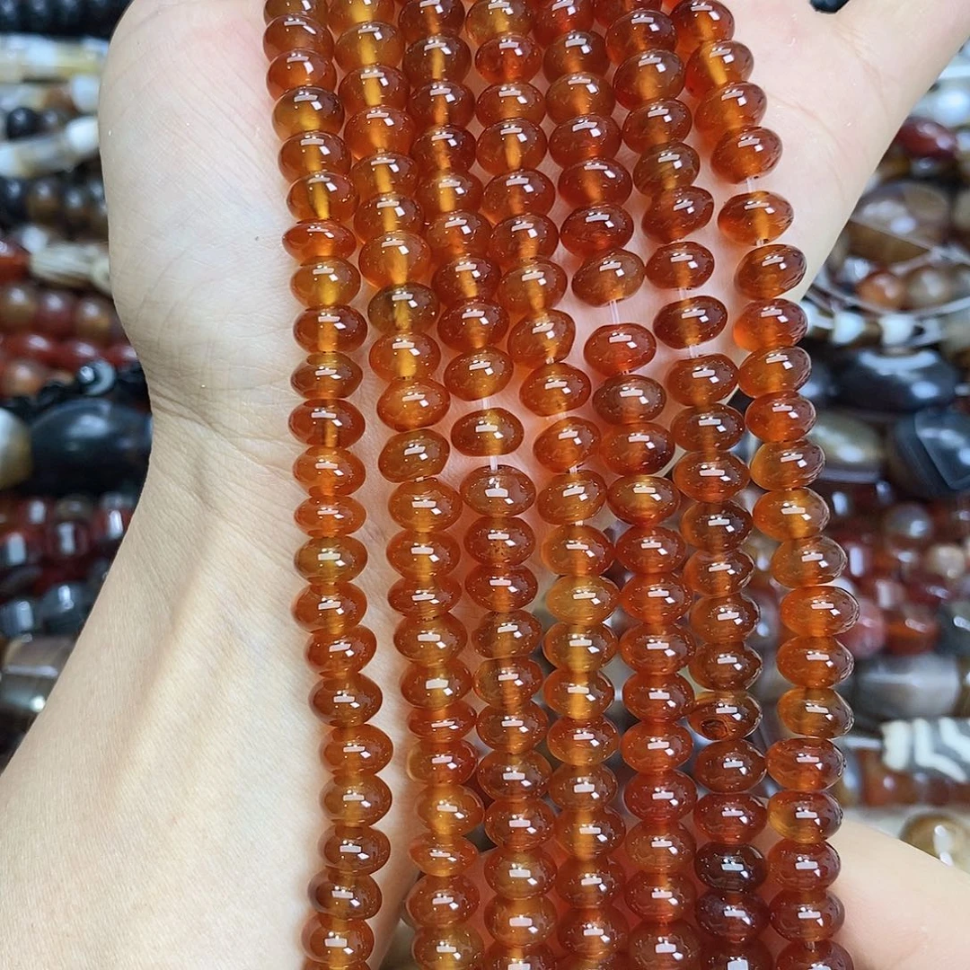 玛瑙/玉髓未镶嵌珠宝半成品玛瑙飞碟随机一条装散珠