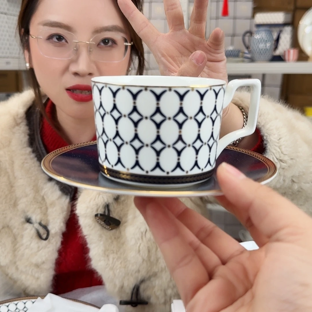 骨瓷高骨骨瓷250ml咖啡杯碟2套