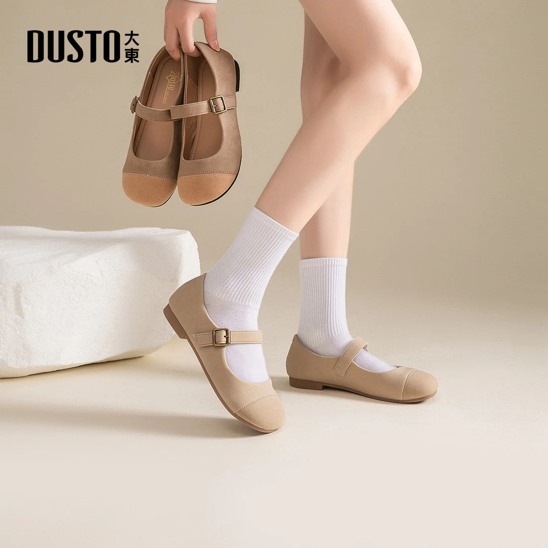 大东浅口玛丽珍单鞋2025秋季新款可爱复古百搭圆头平底女鞋1223