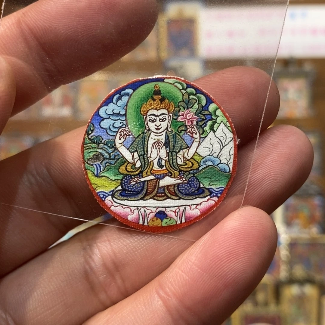 吊坠玄****?纯手绘唐卡四臂