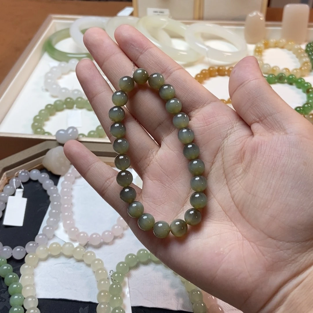 手链未镶嵌和田玉咖啡猫一线猫俄碧特色料
