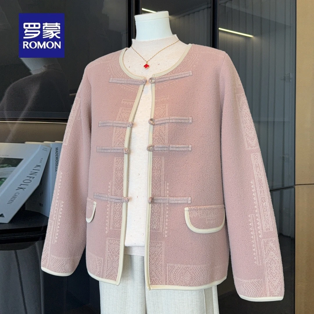 罗蒙2025新款国风妈妈秋装针织外套洋气中老年女装秋季新中式开衫