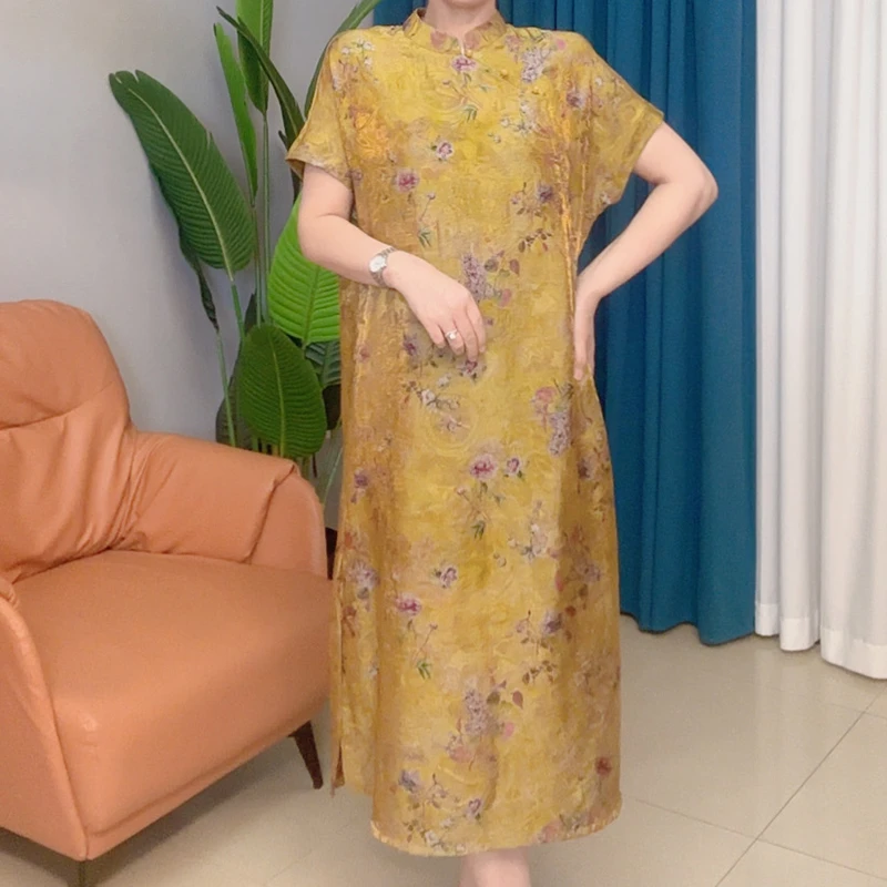 孤品【高端丝帛】品牌专柜款旗袍连衣裙