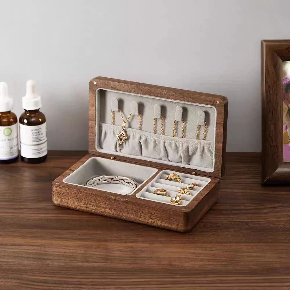 （微瑕）北美黑胡桃木首饰收纳盒