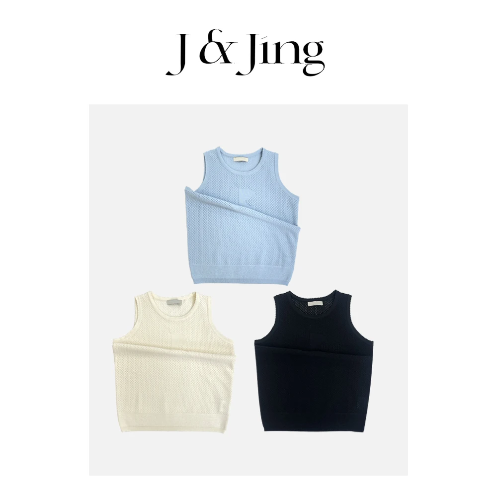 J&Jing-「冰感氧气」-上新~逗号针织冰丝宽松背心Y25176