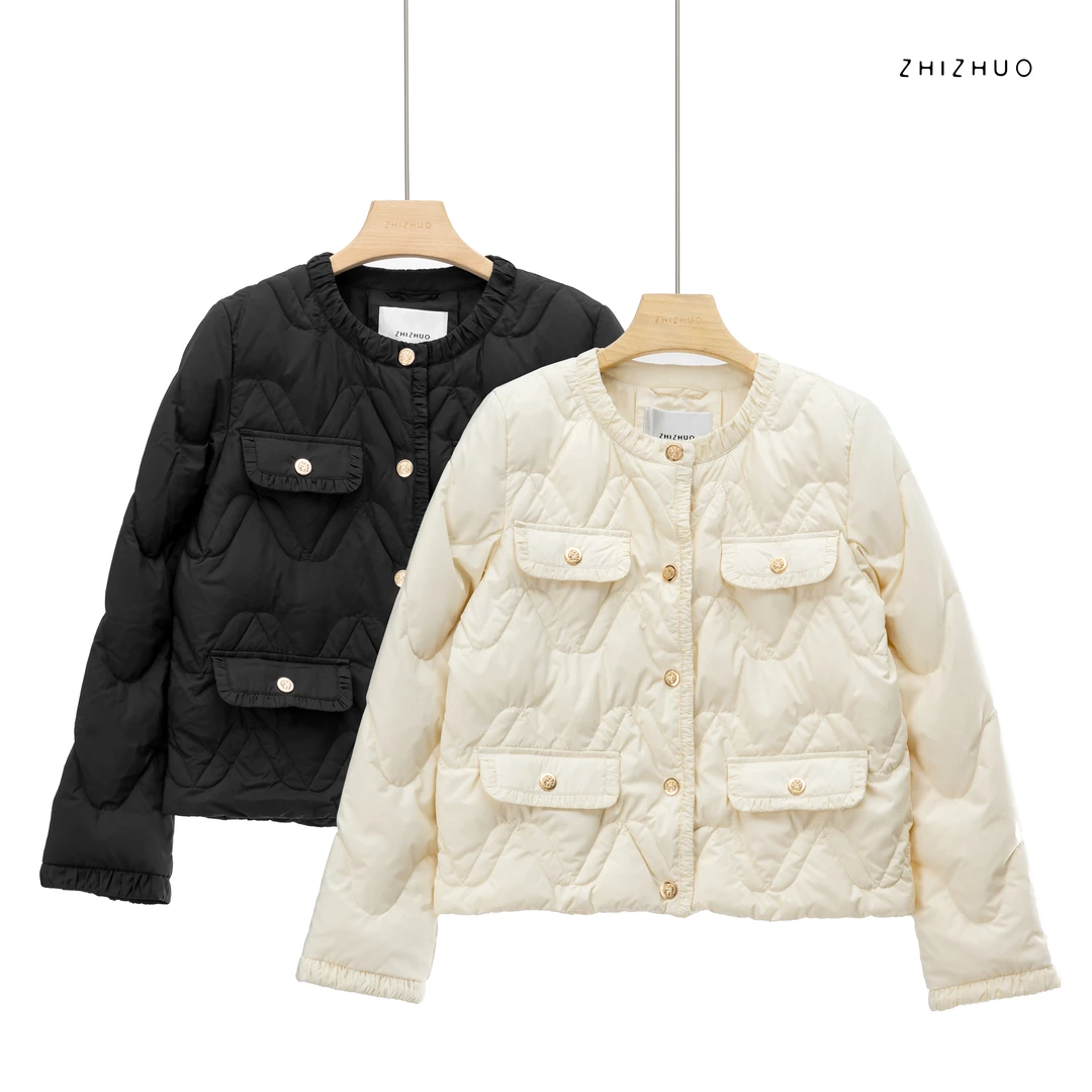 ZHIZHUO/长岛假日精致香风设计显高轻薄保暖羽绒服外套