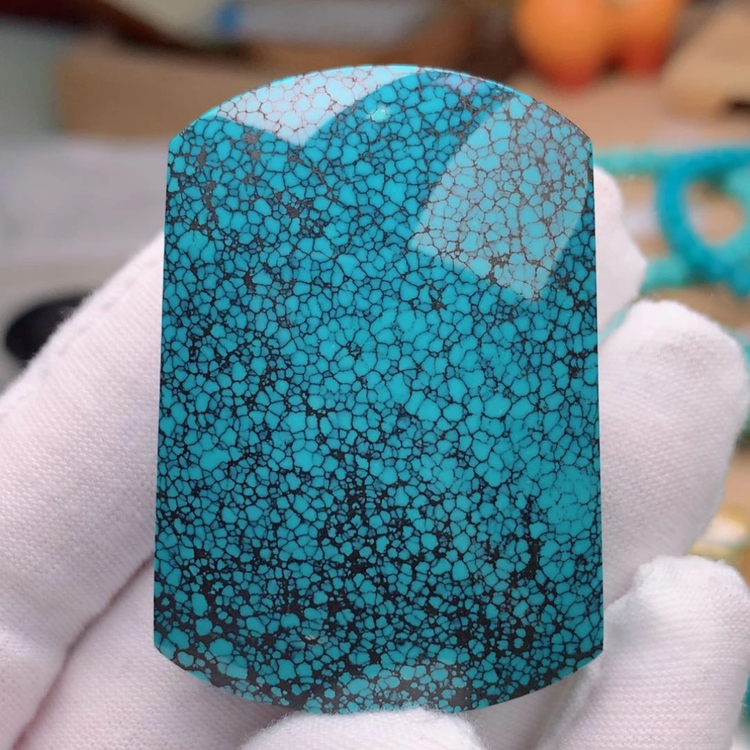 未镶嵌绿松石珠宝奇石乌蓝花无事牌