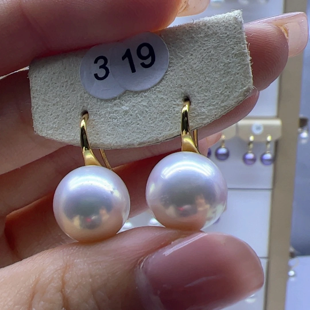 淡水珍珠耳饰银S925镶嵌