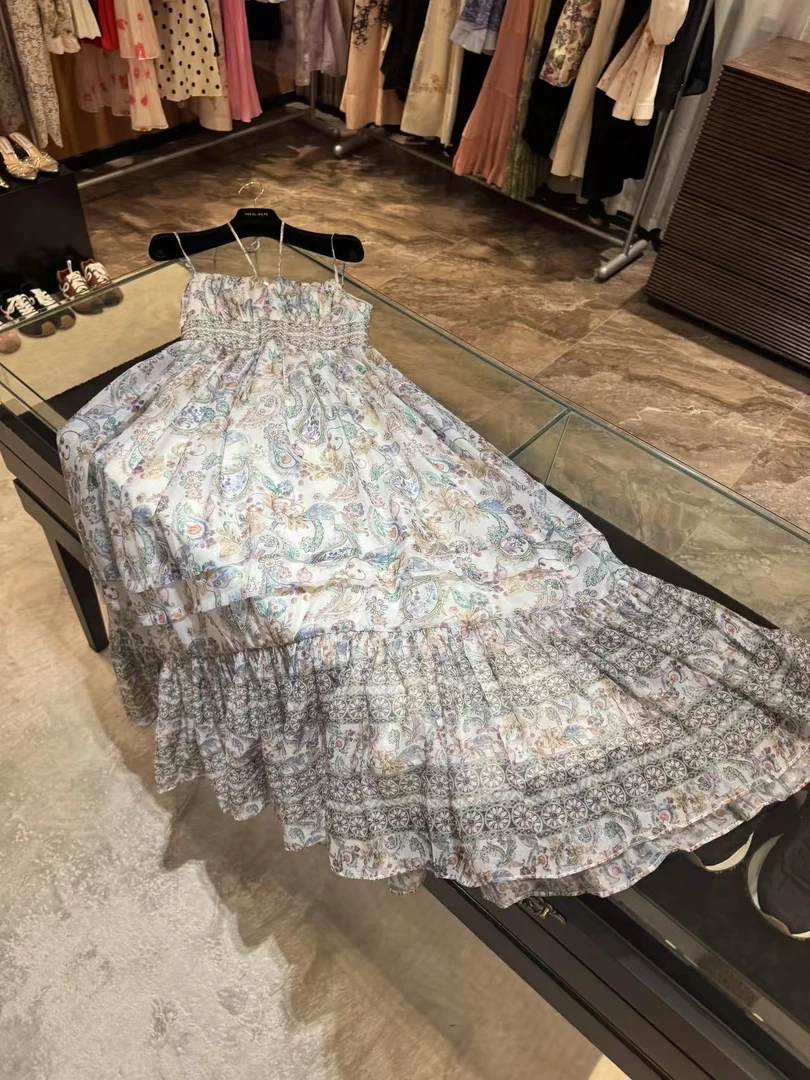 WW2025新款女士时尚夏季白色碎花连衣裙W201151