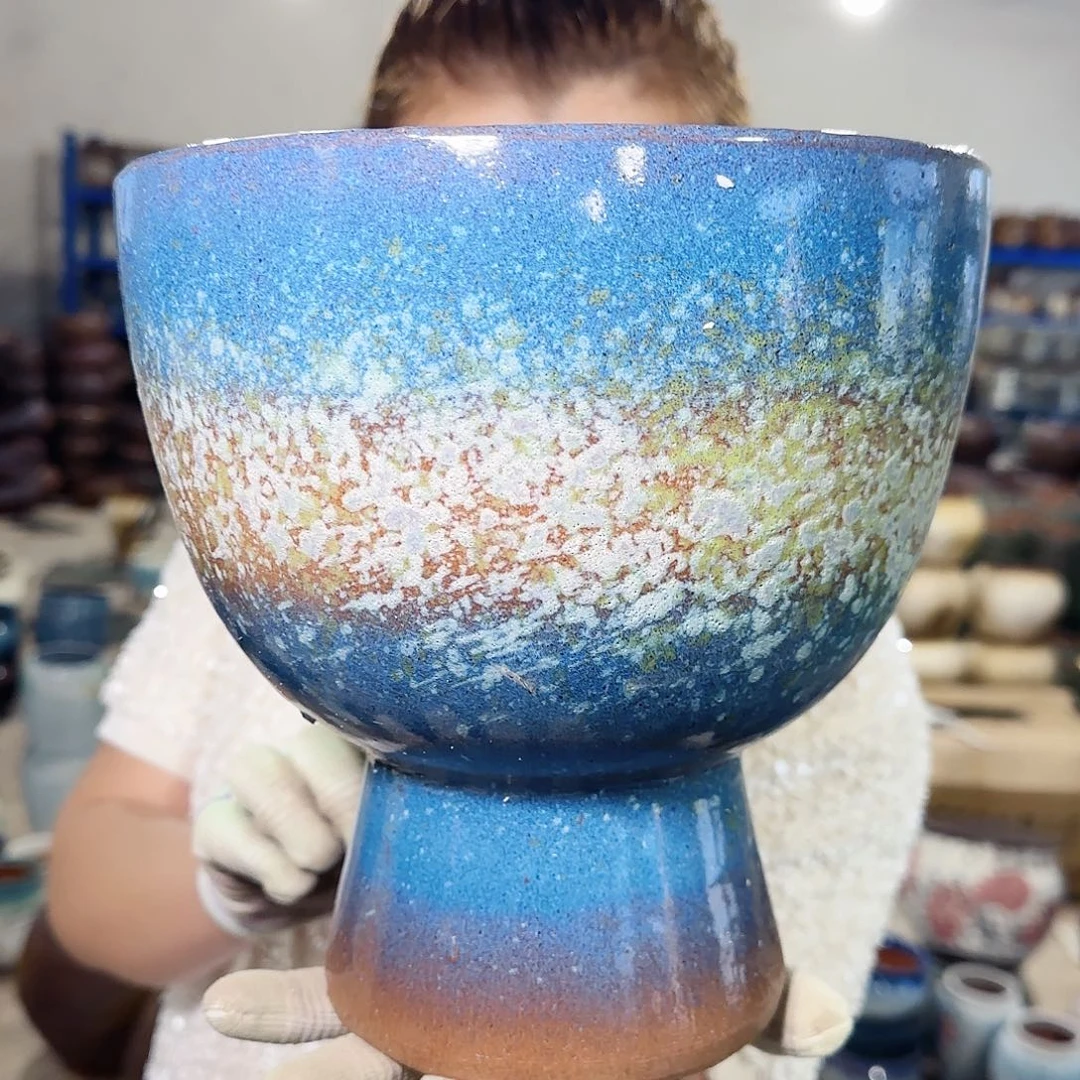 紫砂花盆高22口20