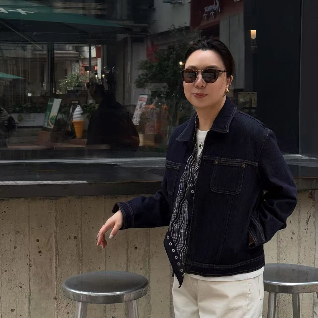 Ms.Qnn“赛林” 活性染纯棉牛仔短款拉链外套 39C680 Q姐