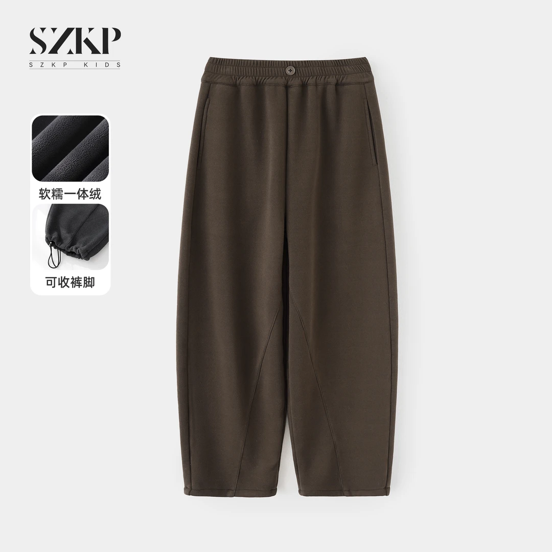 SZKP冬季新款女童保暖裤子中大童休闲儿童加绒弯刀裤JMKD557500