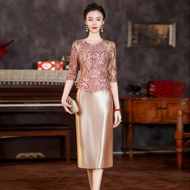 妈妈婚礼礼服年轻结婚长辈衣服喜婆婆婚宴装2025新款春款高贵洋气
