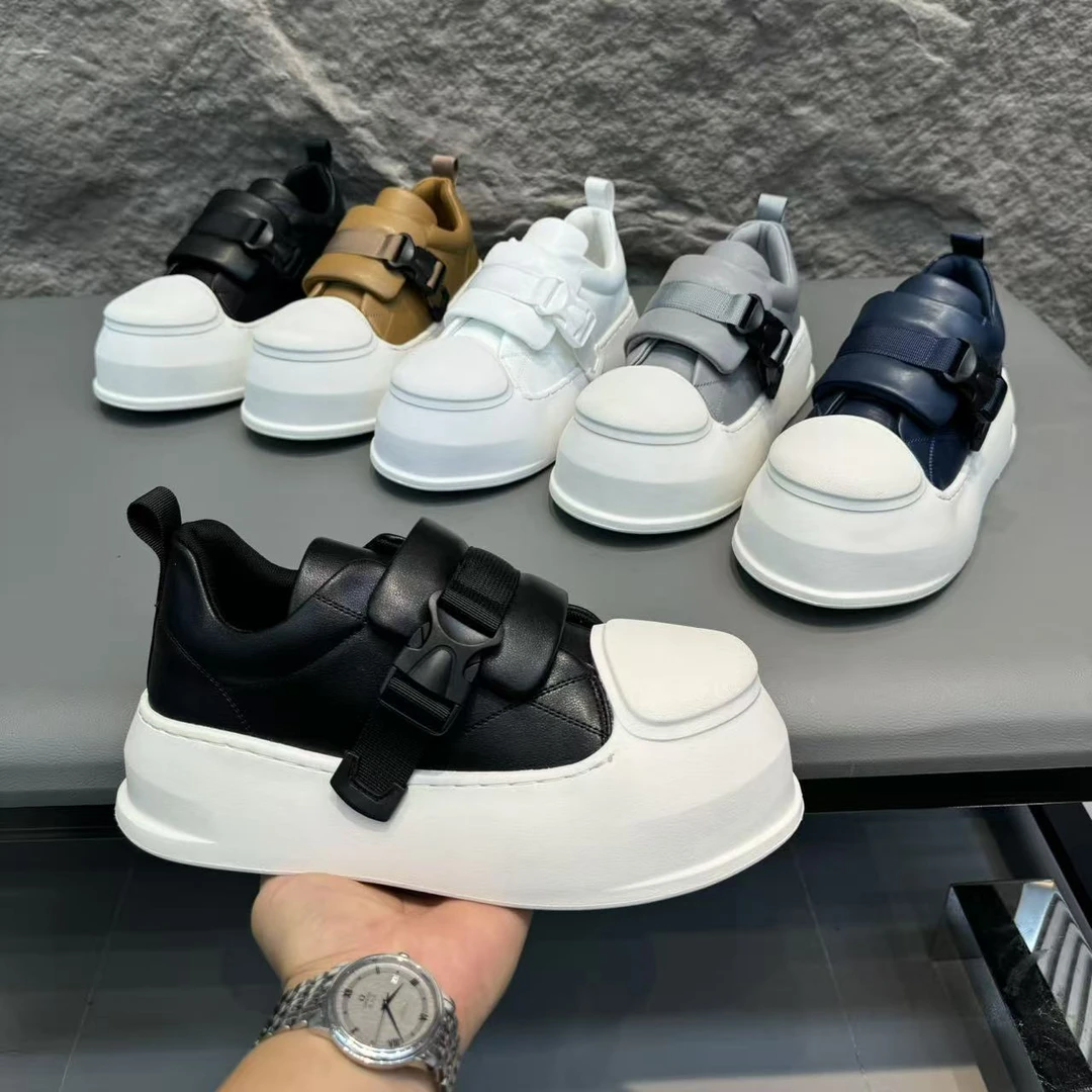 808-9冬季男士一脚蹬厚底板鞋低帮增高时尚潮流休闲鞋