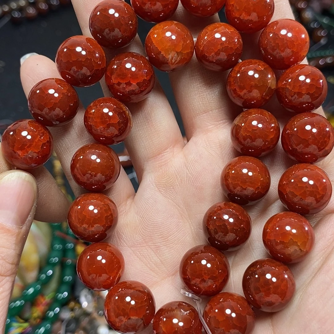 玛瑙/玉髓未镶嵌珠宝半成品龙鳞玛瑙一条卡14mm