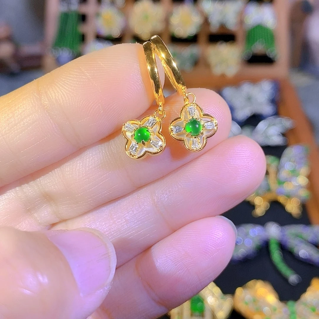 银S925镶嵌挂件翡翠