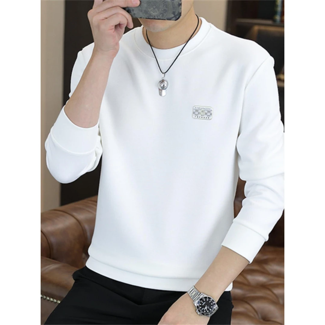 范哲萨男士运动衫秋冬季新款宽松底衫休闲百搭圆领长袖T恤男士Trb