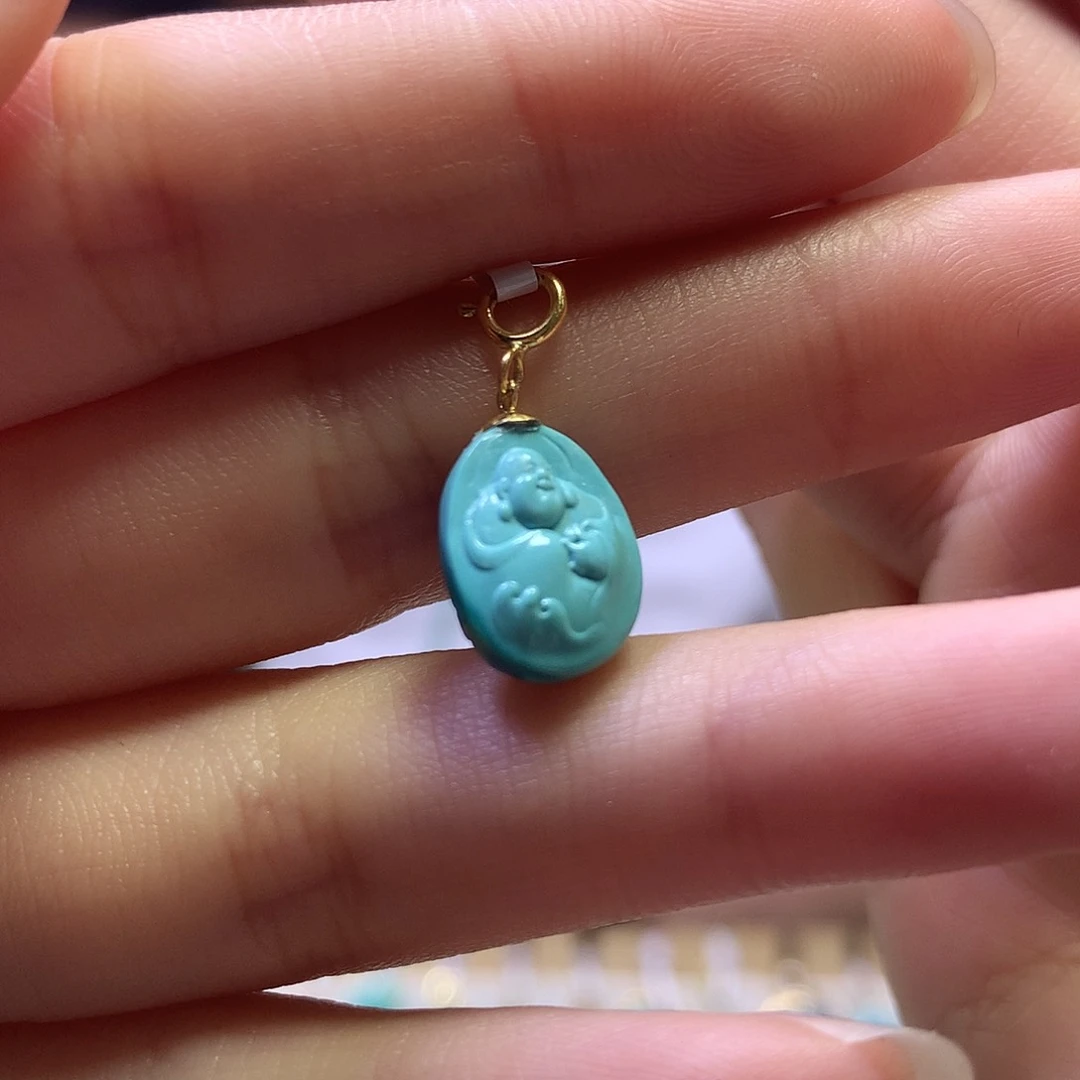 绿松石18K金镶嵌滴流