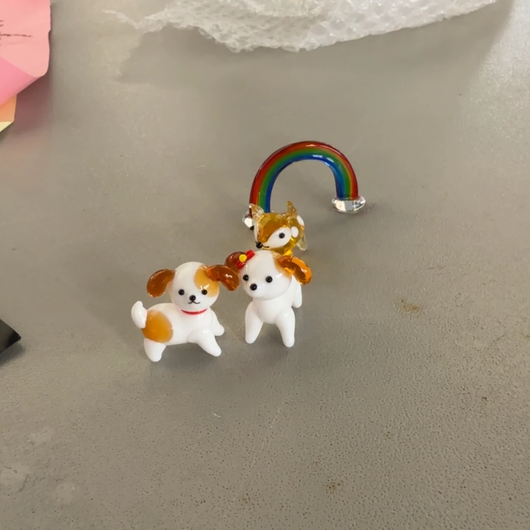 少***)手工艺品琉璃小鹿彩虹
