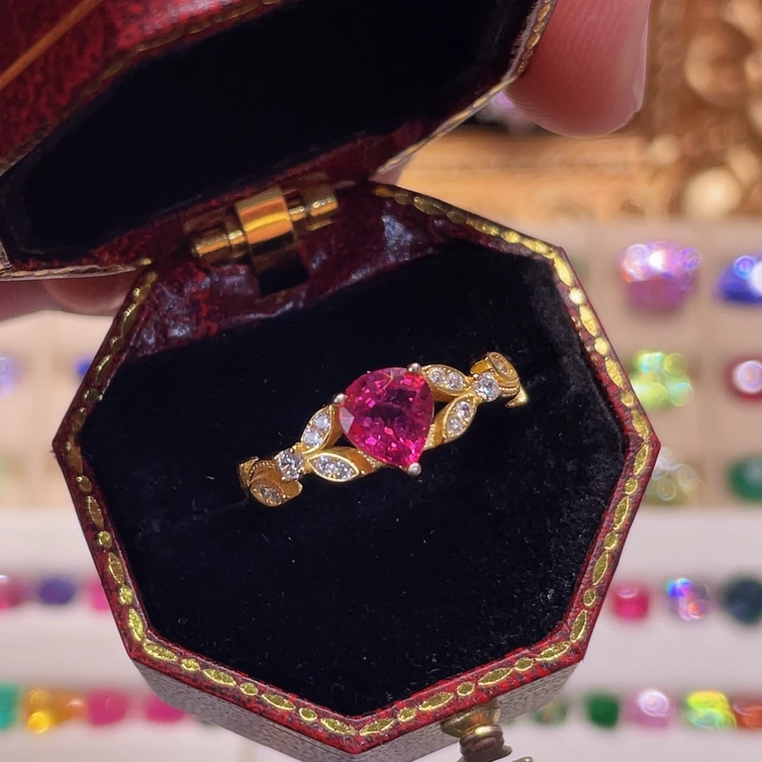 银S925镀金镶嵌戒指碧玺卢比来戒指