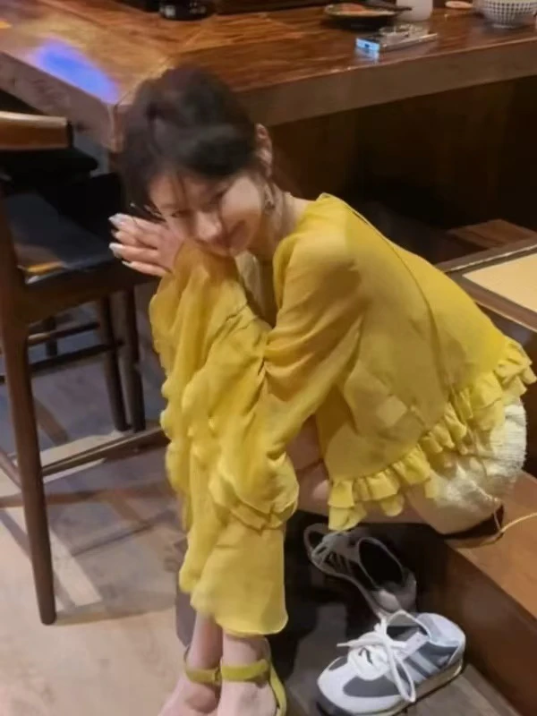 朦胧氛围感清凉薄荷叶小衫