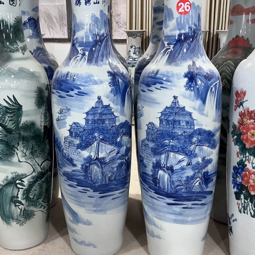 摆件星*源景德镇陶瓷1.8米手绘一对