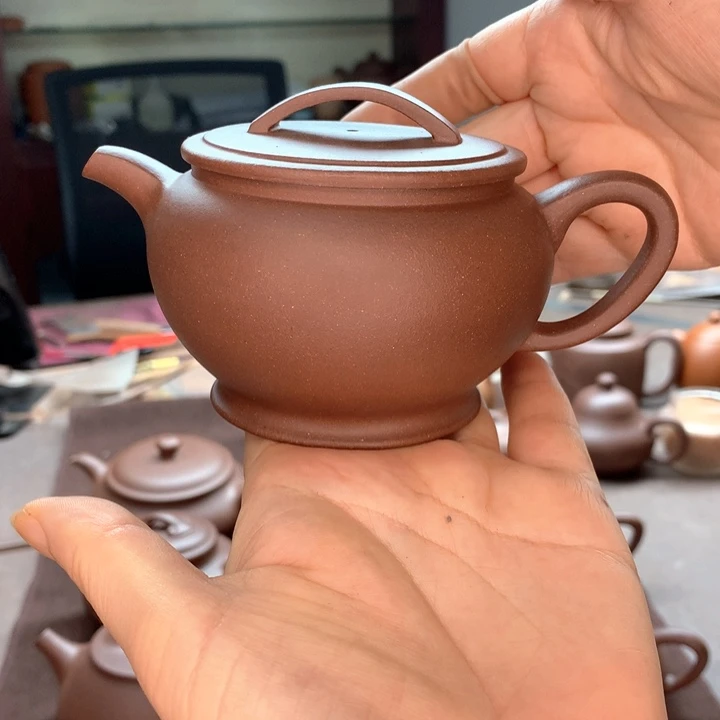 茶壶紫砂深井紫泥，汉瓦，180cc