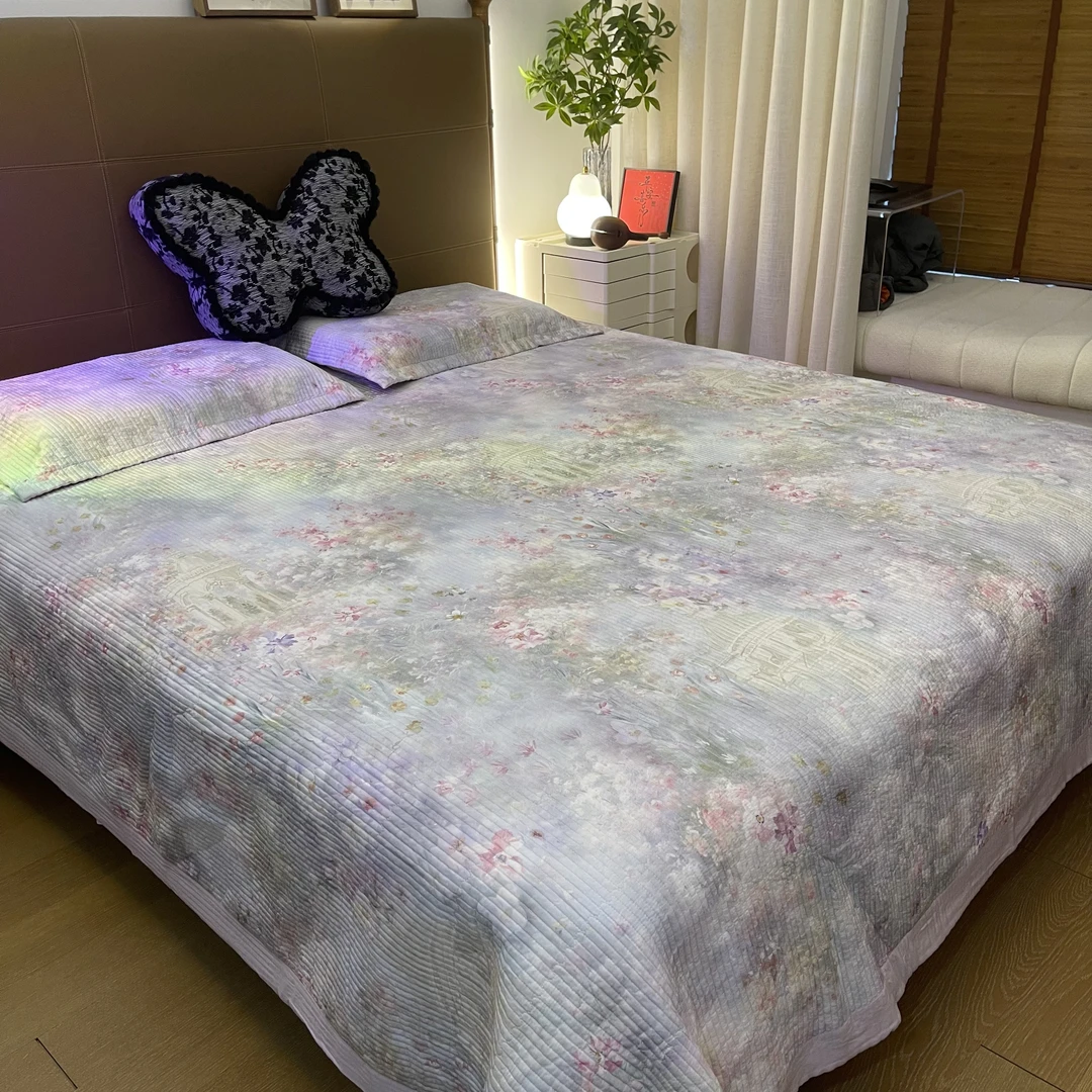 畅姐推荐【水云间定制床盖套件】莫代尔数码印花床盖三件套