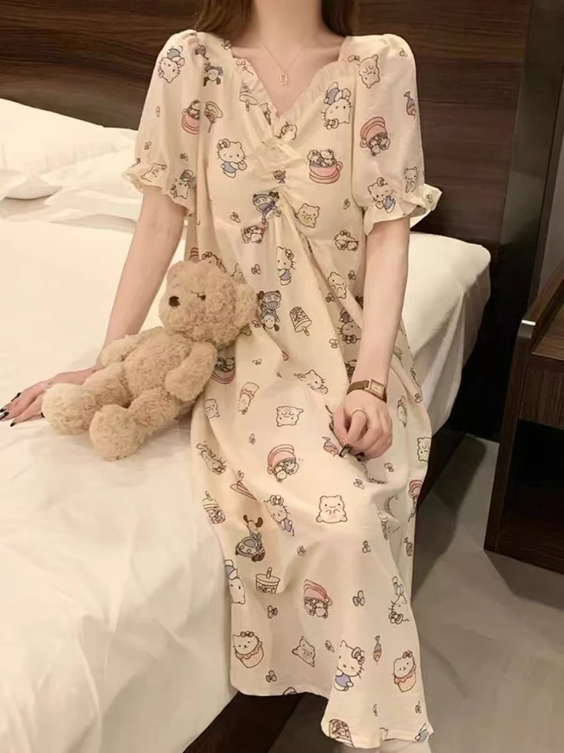 25-0488款，短袖长款，夏季家居服睡裙