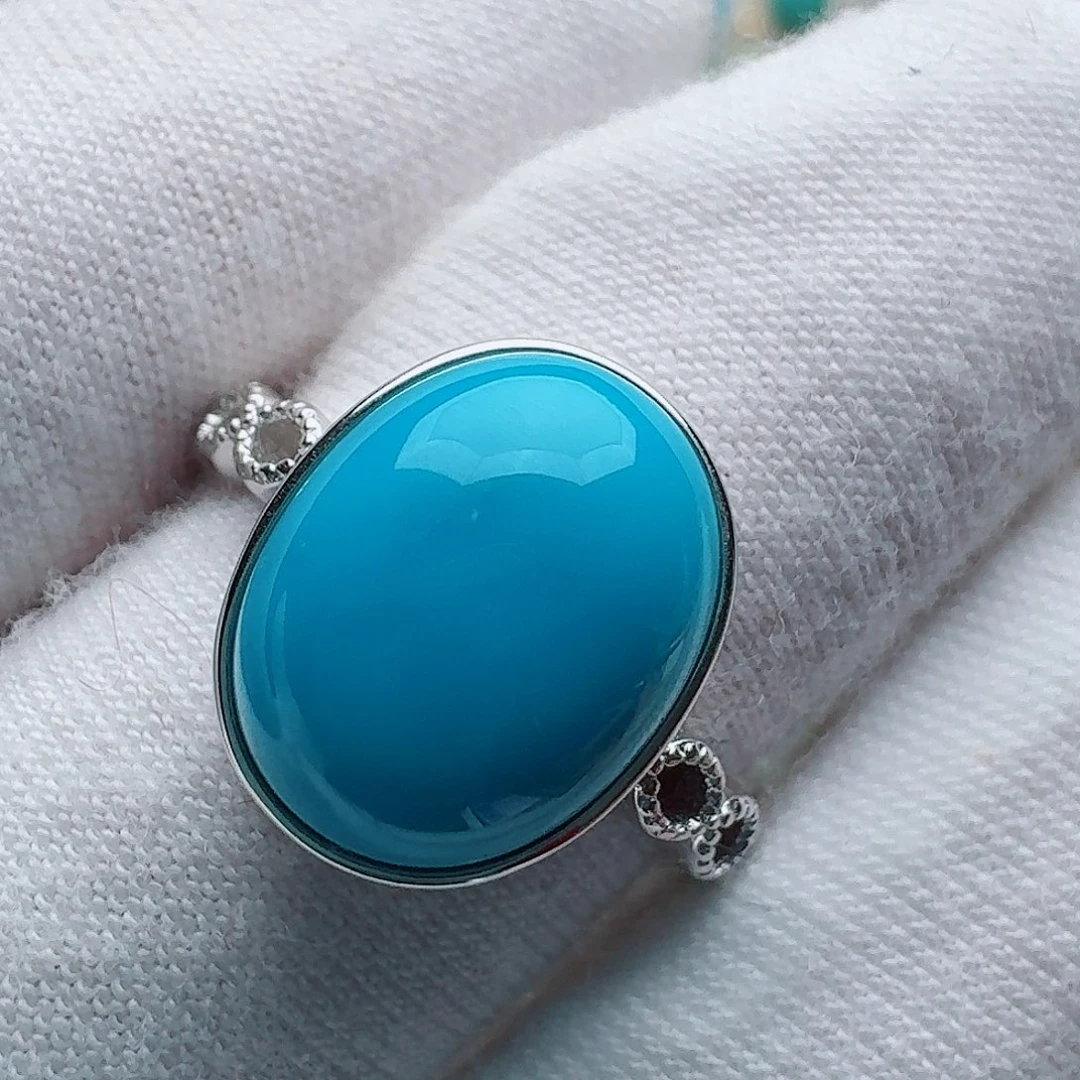 绿松石银S925镶嵌戒指