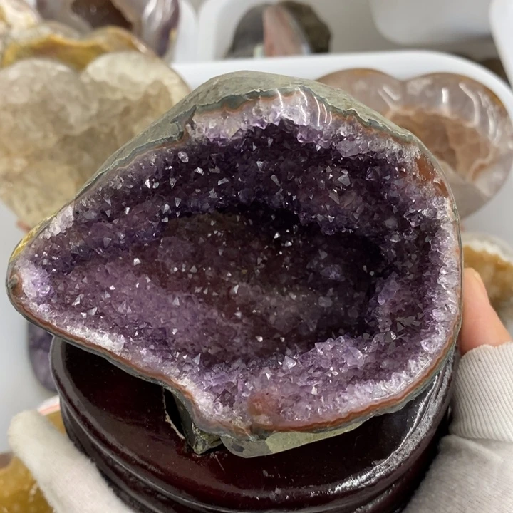 未镶嵌紫晶珠宝半成品