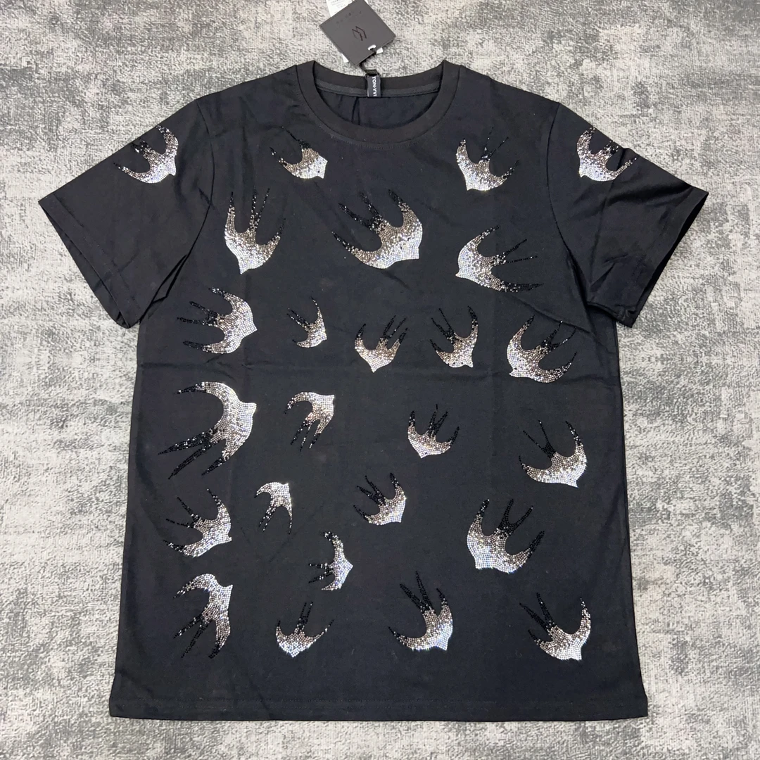 潮流圆领男士雨燕黑色潮流T恤流行11668-1