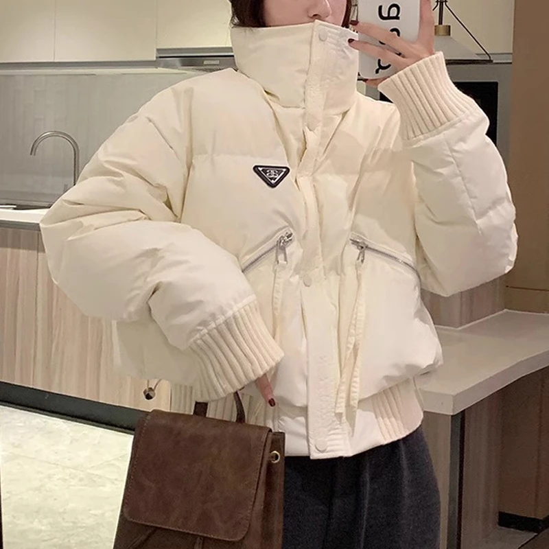 纯色设计感立领长袖棉服女2025新款小众洋气时尚百搭显瘦潮流衣服