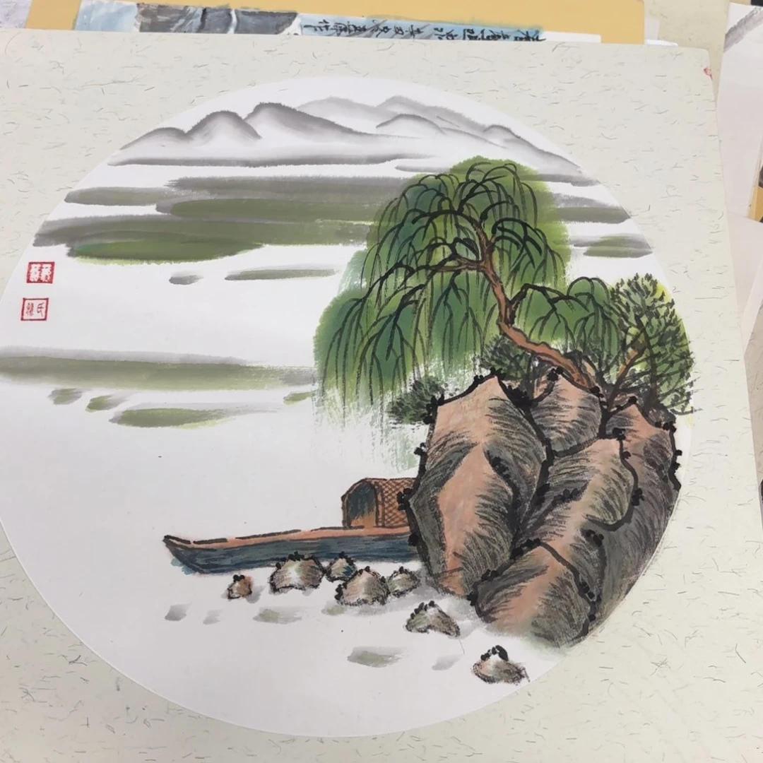 国画绘画作品卡纸