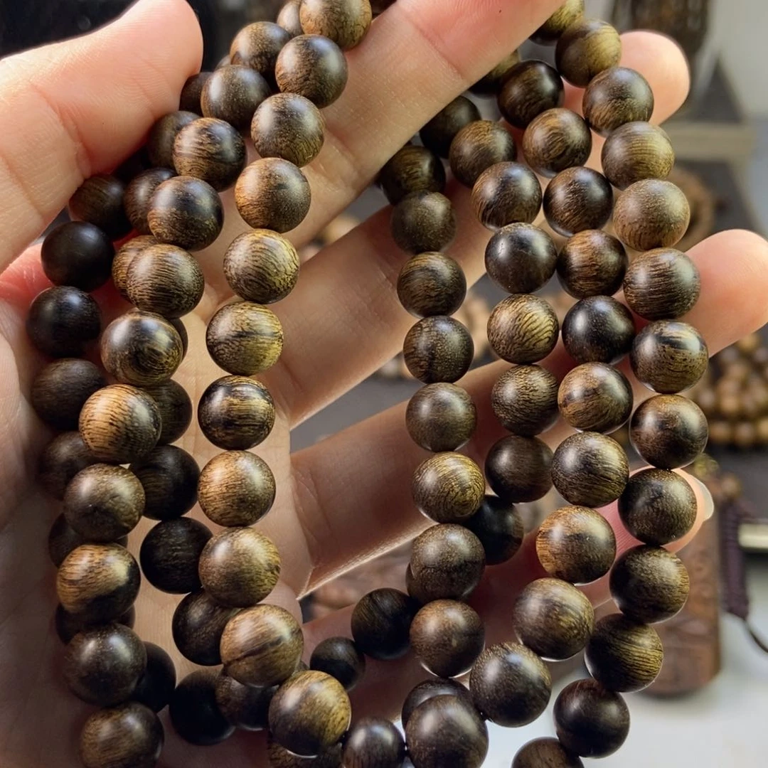 沉香手串爱***赢越南芽庄白瘤疤虎斑