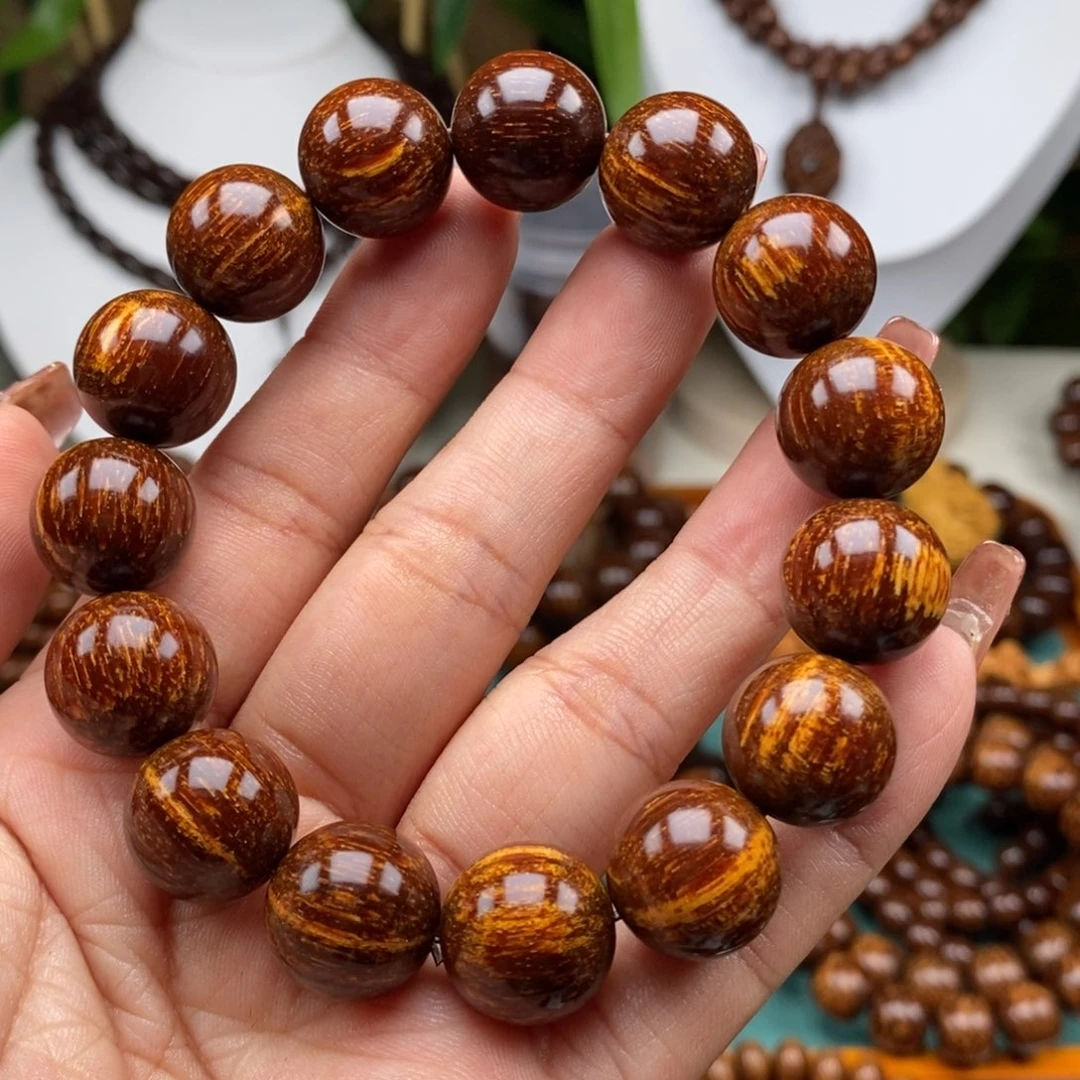 贡木手串/手链贡木1.5红冰果冻爆星金丝