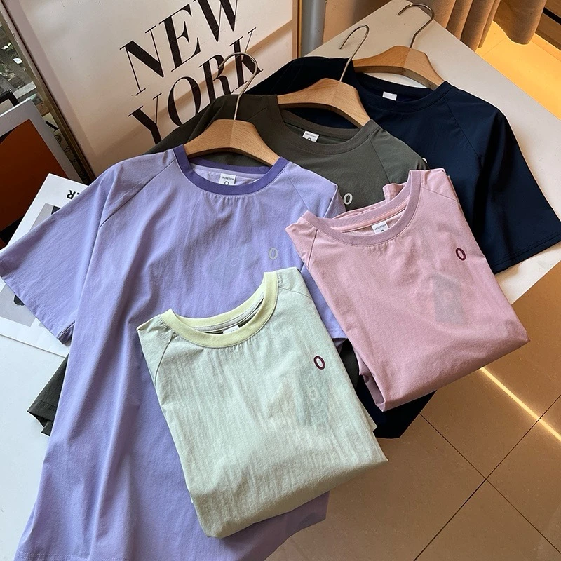 夏季 休闲百搭速干T 圆领后背镂空透气网眼宽松户外短袖 T恤