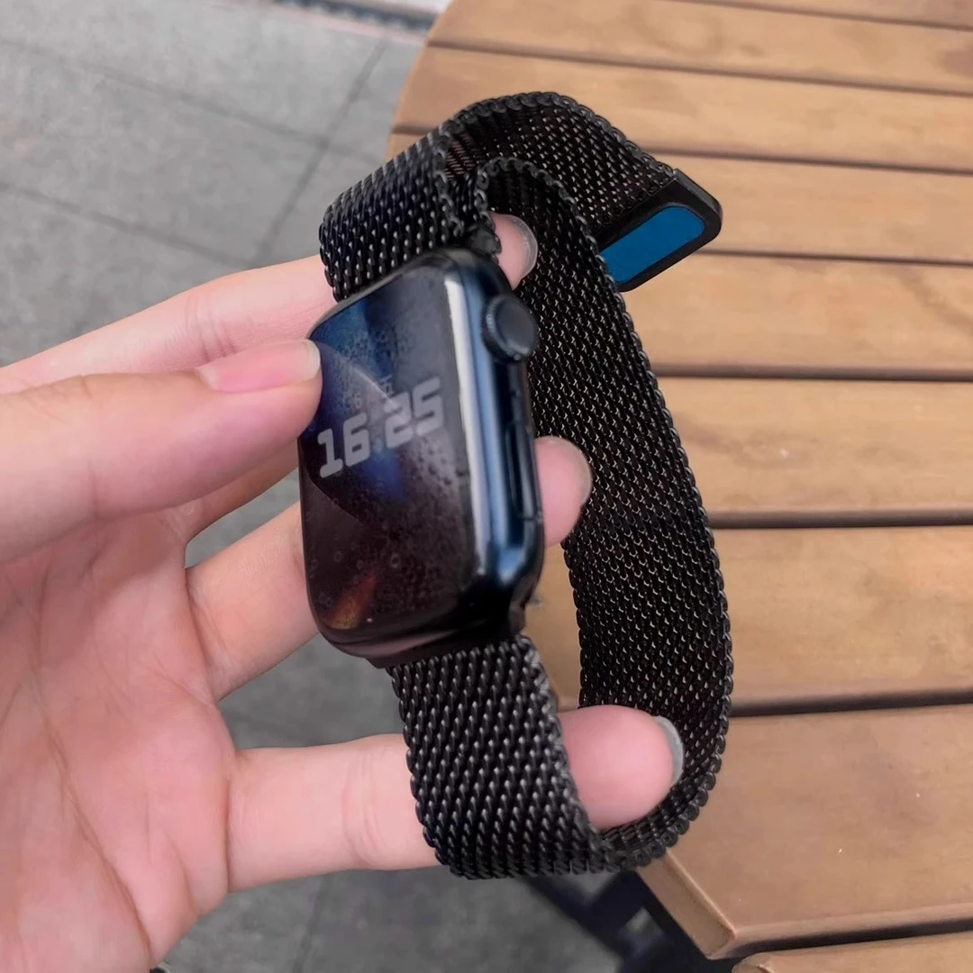 卡容加粗适用苹果iwatch磁吸S10米兰ultra不锈钢S987金属SE加宽24